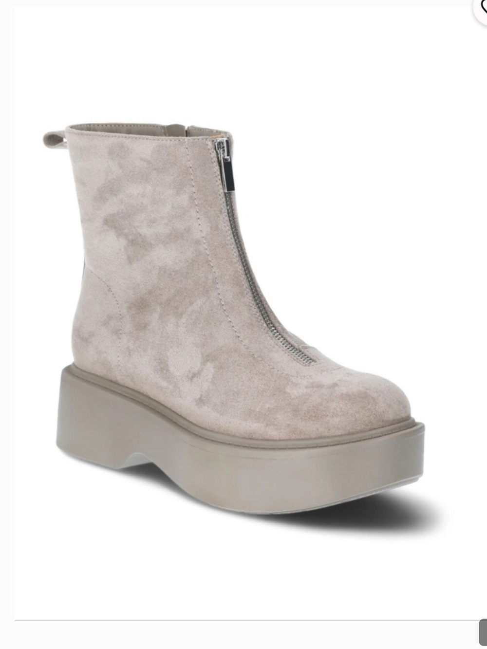 Steve Madden Jones Suede Platform Zip Bootie - Grey